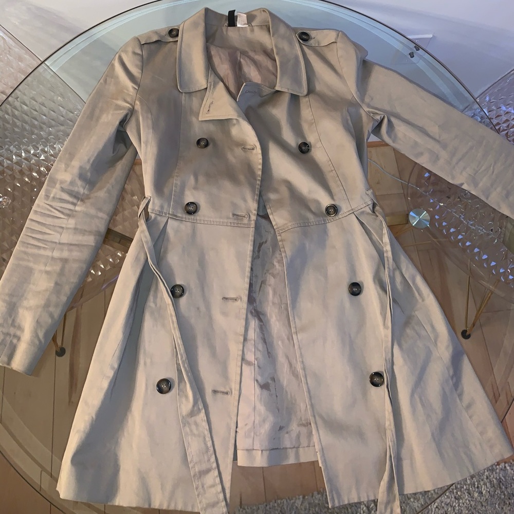 H&M Tan Khaki Stylish Peacoat Size 6